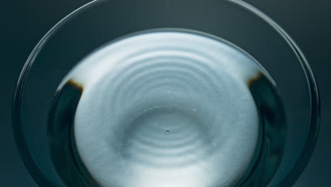 Makro-Aqua-Tropfen,-Fließendes-Erfrischungsgetränk,-Fallender-Flüssigkeitsfleck,-Divergierende-Kreise