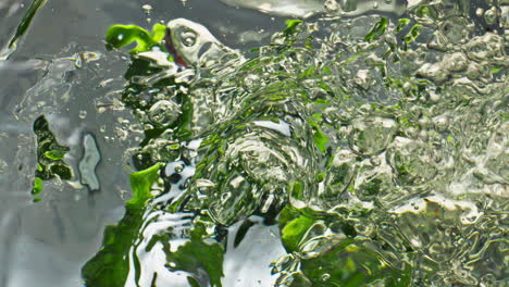 Bio-Gurken,-Die-Im-Wasser-Spritzen,-Nahaufnahme.-Frisches-Gartengemüse-Fällt-In-Flüssigkeit.