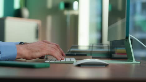 Macro-view-director-hands-typing-keyboard.-Closeup-man-fingers-working-computer