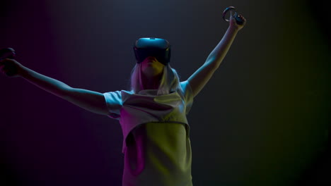 Closeup-woman-enjoying-VR-experience-alone.-Digital-future-innovation-concept