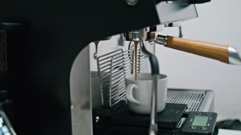 Process-preparing-aromatic-coffee-with-modern-electric-hot-drink-machine-closeup
