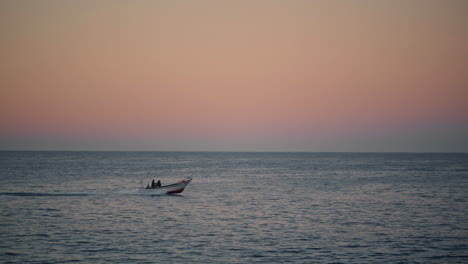 Powerboat-sailing-dawn-ocean.-High-speed-boat-travelling-at-sea-sunrise-morning