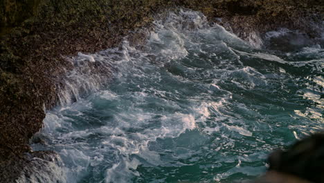 Extreme-wave-crushing-coast-outside-closeup.-Sea-splashing-by-volcanic-stones