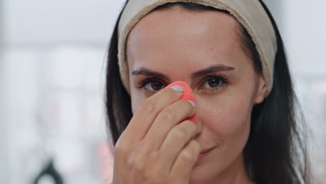 Beauty-blogger-preparing-makeup-indoors-pov-video.-Woman-enjoying-daily-visage