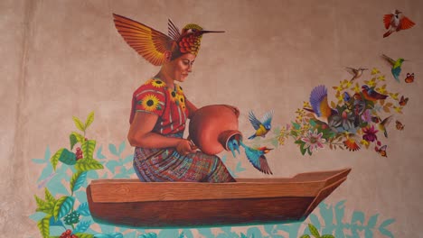 Ein-Schönes-Gemälde-In-Den-Straßen-Von-Antigua,-Guatemala