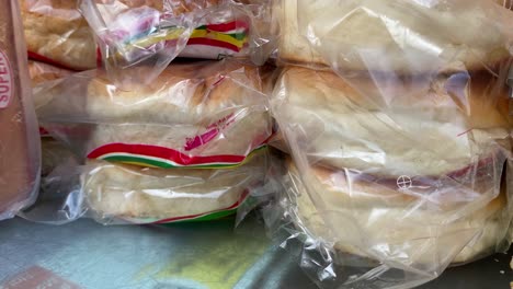 Close-up-shot-of-packet-bread-sold-in-the-store-of-Kolkata,-West-Bengal