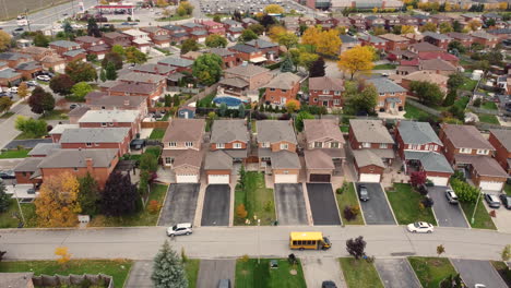 Flying-over-a-residential-community-neighbourhood-in-Vaughan-Ontario-Canada
