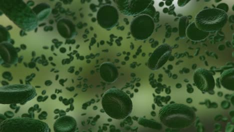 Virus-cells-floating-on-green