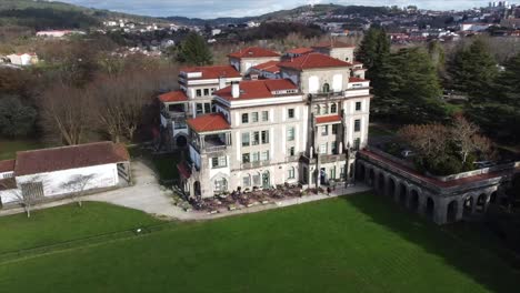 Circular-drone-footage-of-a-College-residence-in-Santiago-de-Compostela-called-Fonseca