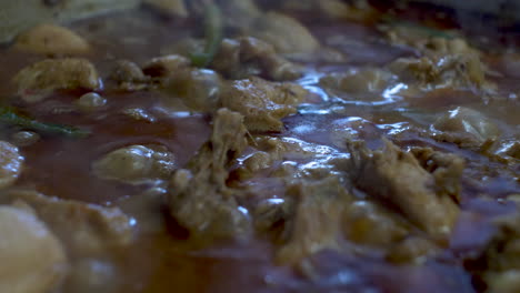 Close-Up-View-Of-Chicken-Curry-With-Bubbling-Sauce