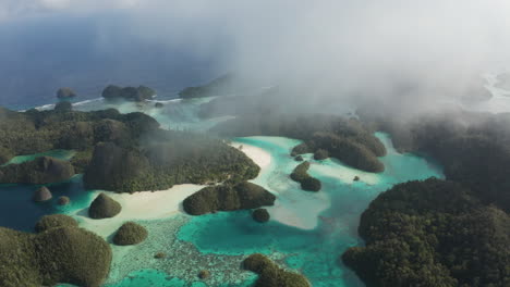 Drone-of-Wayag-Islands-in-Raja-Ampat,-Indonesia
