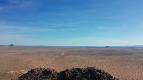 Aerial-Fly-Over-mountian-in-Mojave-Desert
