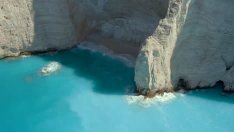 Breathtaking-Aegean-Sea-Cliffs-of-Greece-Ionian-Islands,-Aerial-Drone