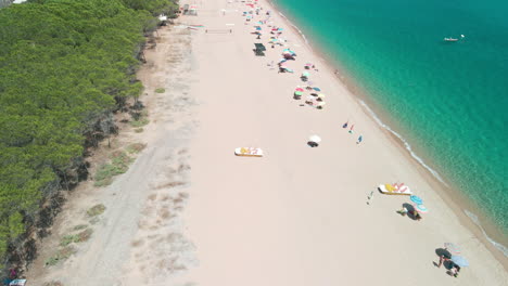 Aerial-View,-Sandy-Beach-of-Sardinia-Island,-Italy