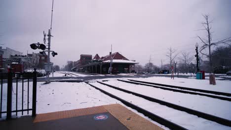 Día-De-Nieve-Cerca-De-La-Estación-De-Tren-En-La-Histórica-Manassas-Virginia