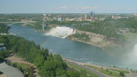 Pan-from-above-American-Falls-to-the-Canadian-Falls