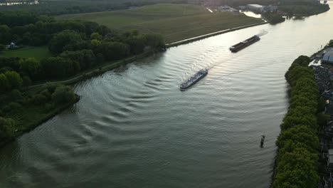 View-Of-Ships-Causing-Wave-Ripples-Along-Beneden-Merwede-In-Sliedrecht