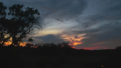 Beautiful-Sunset-Timelapse-in-Countryside-and-Nature-of-Ibiza,-Spain