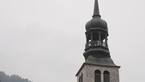 Steeple-on-church-cathedral-in-french-alps