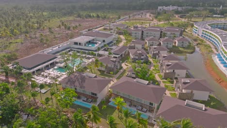Drone-shot-of-Temptation-Miches-Resort-at-morning-in-Dominican-Republic