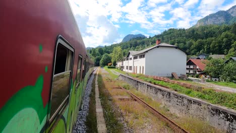 Travelling-by-train-across-the-Bohinj-line-in-Slovenia