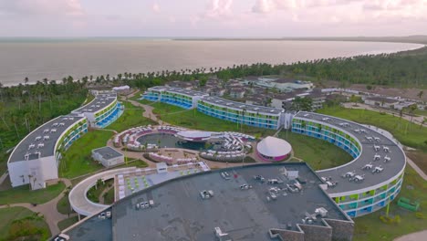 Aerial-drone-of-Temptation-Miches-Resort-and-pool-in-Dominican-Republic