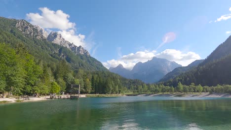 Alpine-Lake-with-current-water-in-Slovenia