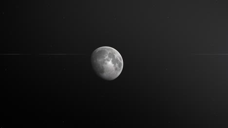 Zunehmender-Mond-In-Schwarzer-Sternenkulisse