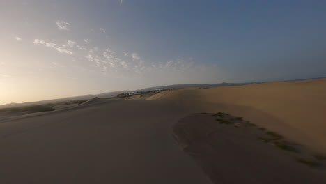 Aerial-flying-over-sand-dunes