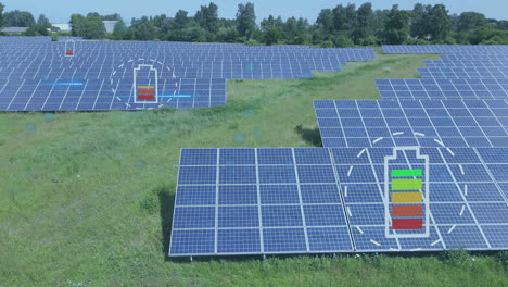 Animation-of-data-processing-over-raws-of-solar-panels-in-a-field