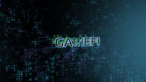 Gamefi-Konzepttext-Enthüllt-Animation-Mit-Digitalem-Abstraktem-Technologiehintergrund-3D-Rendering-Für-Blockchain,-Metaverse,-Kryptowährung