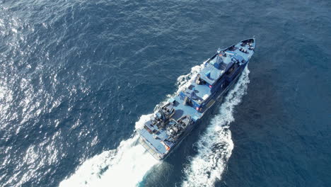 Fantastic-aerial-shot-from-above-on-a-customs-police-patrol-boat
