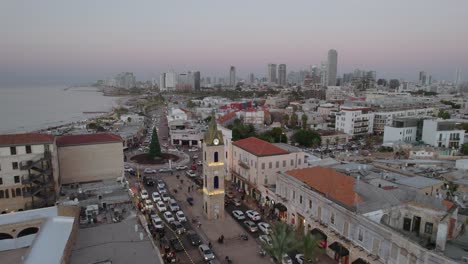 Parallax-view-of-Jaffa-clock-tower-and-The-Christmas-tree---the-skyline-of-Tel-Aviv-in-the-background-#005