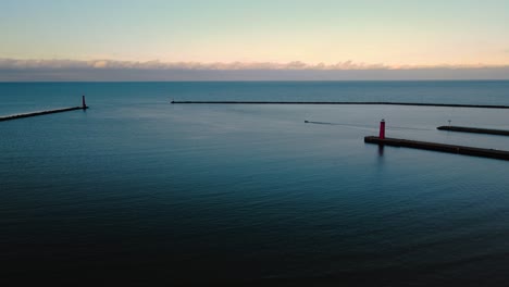 A-small-boat-leaves-the-harbor-as-seen-via-drone