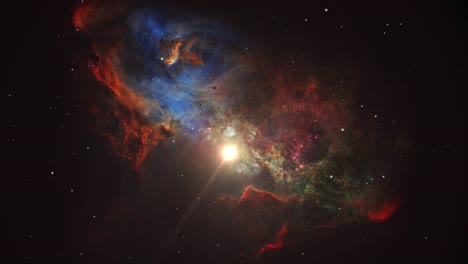 Nebel-Und-Helle-Sterne-Inmitten-Des-Dunklen-Universums