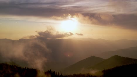 aerial-sunset-pullout-blue-ridge-mountains-and-Appalachian-mountain-range