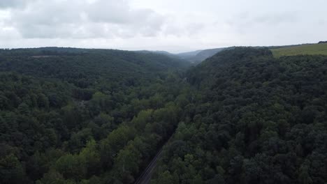 Vogelperspektive-Auf-Eine-Ländliche-Pennsylvania-Straße-In-Einem-Wald