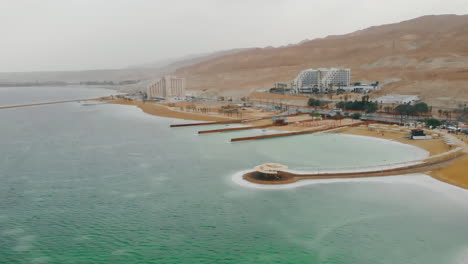 Dead-Sea-hotels-and-beaches-empty-from-tourists---drone-shot