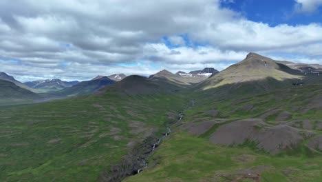 Panoramic-View-Of-Breiddalur-Valleys-Near-Breidalsvik-Village-In-East-Iceland