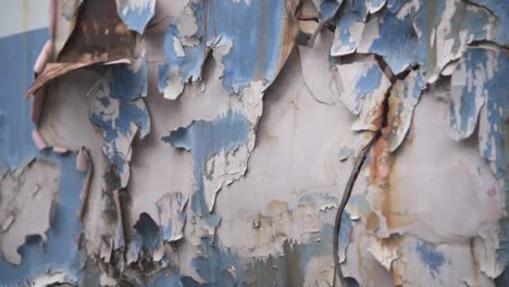 Close-up-of-a-rusty-blue-paint-on-metal