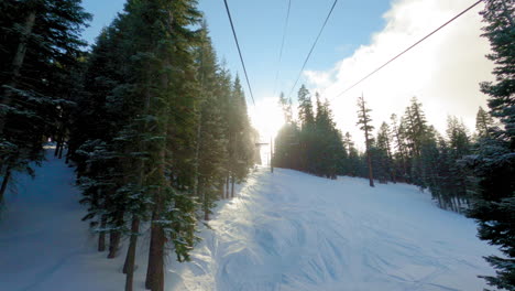 Riding-a-chairlift-in-lake-tahoe