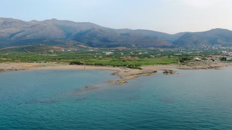 Stunning-view-of-Malia-coastline-on-Crete-Aerial