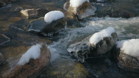 Eiskalter-Flussstrom-Im-Winter