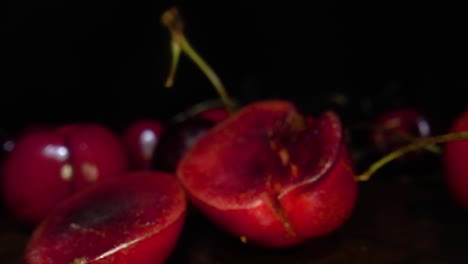 Cherries-cutted-in-half-macro-zoom-in-shot