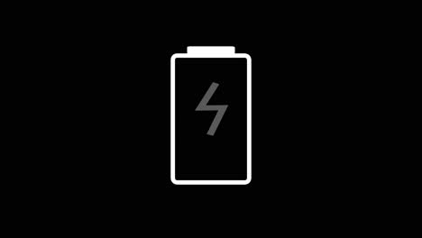 Batteriewarnung-Isoliert-Auf-Schwarzem-Hintergrund,-Wiederholbar,-4k
