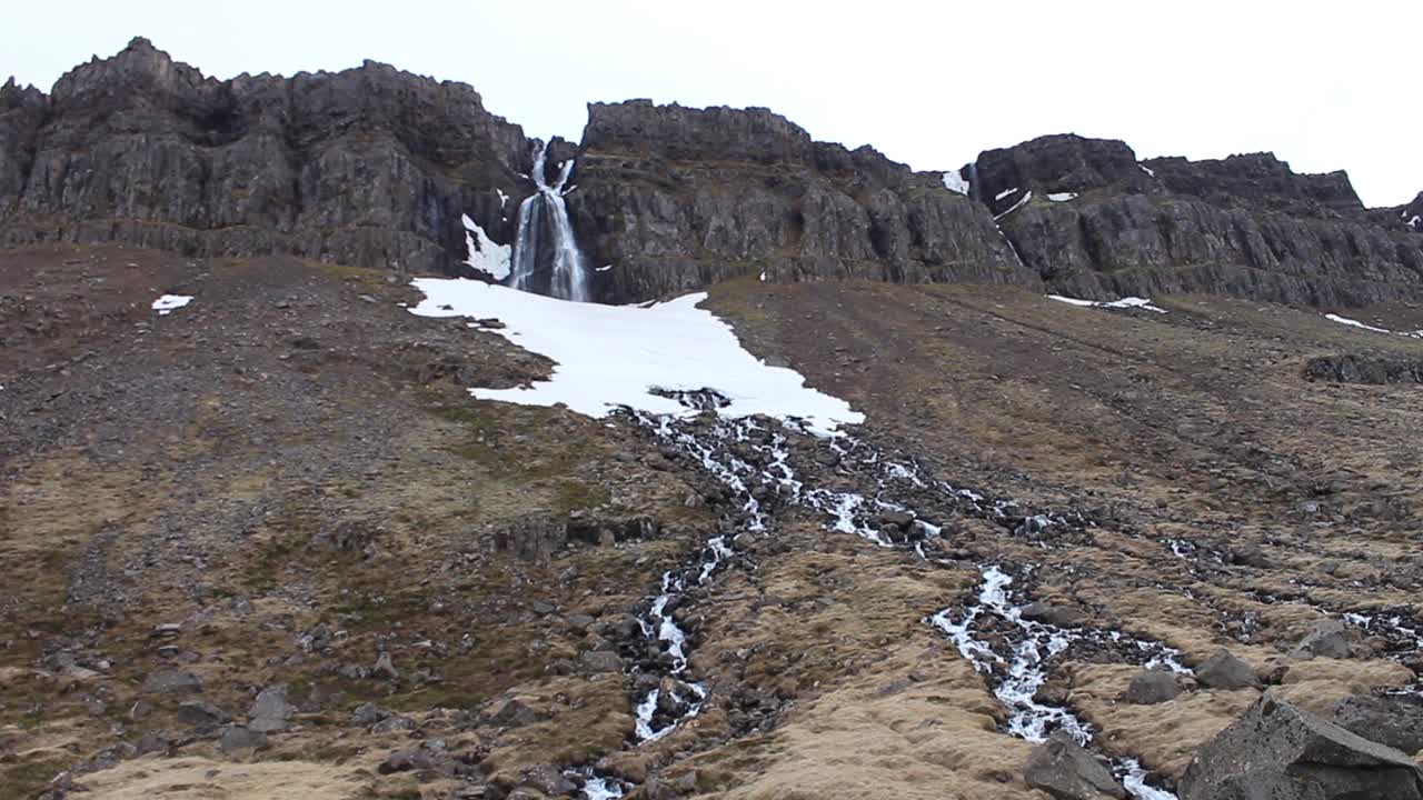 Premium stock video - Waterfall djúpavíkurfoss in north iceland