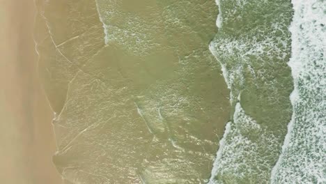 Aerial-views-of-sea-beach-and-soft-wave-of-ocean