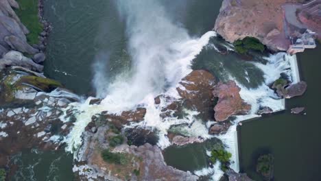 Aerial-Drone-Shot-Flying-Over-Twin-Falls-Amazing-View