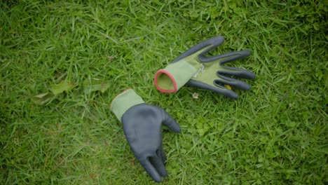 Ein-Paar-Handschuhe-Auf-Dem-Grünen-Gras