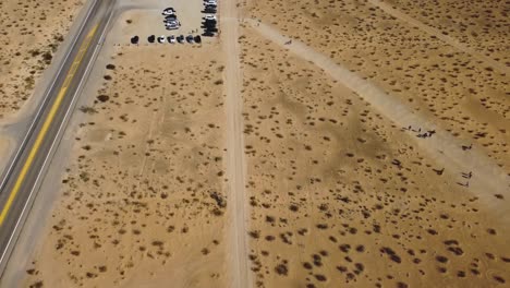 Endless-desert-dry-landscape-in-Nevada,-aerial-view